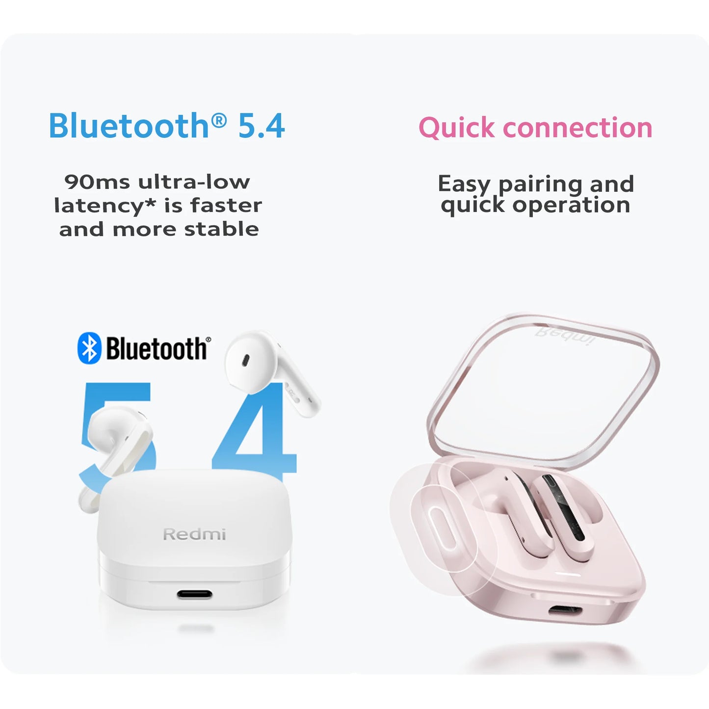Xiaomi Wireless earbuds bluetooth for Android& iphone - 30h Playtime, Low-Distortion Sound, IPX4 Waterproof, Black